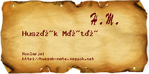 Huszák Máté névjegykártya