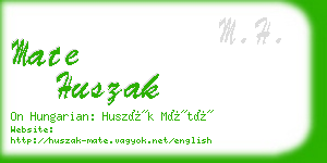 mate huszak business card